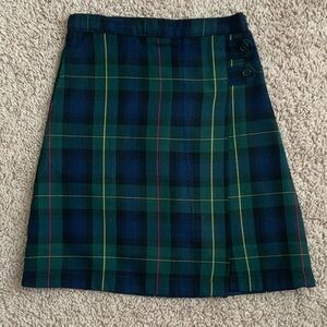 Lands End Girls Skirt Size 4 Green/Blue School Uniform